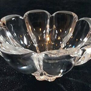 Vintage Orrefors Crystal Bowl Swedwn Crystal made in Austria 70"s Clear Heavy
